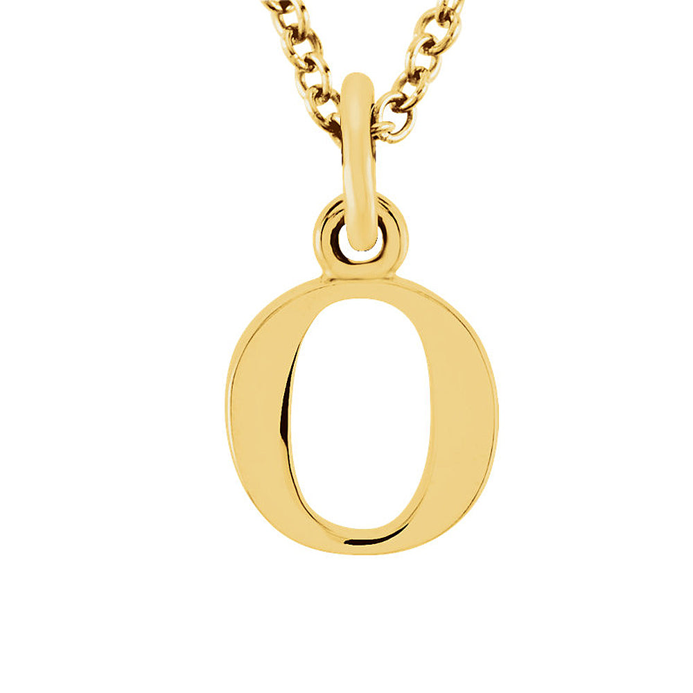 The Abbey Lower Case Initial &#39;o&#39; Necklace in 14k Yellow Gold, 16 Inch, Item N10362-O by The Black Bow Jewelry Co.