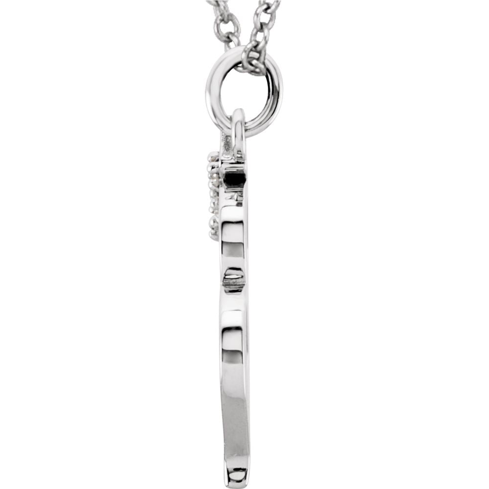 Alternate view of the The Abbey 14k White Gold Diamond Lower Case Initial &#39;m&#39; Necklace 16 In by The Black Bow Jewelry Co.