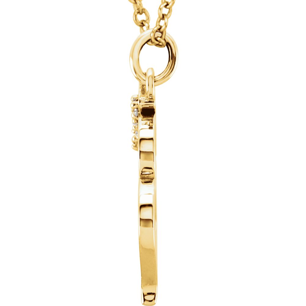 Alternate view of the The Abbey 14k Yellow Diamond Lower Case Initial &#39;m&#39; Necklace 16 Inch by The Black Bow Jewelry Co.