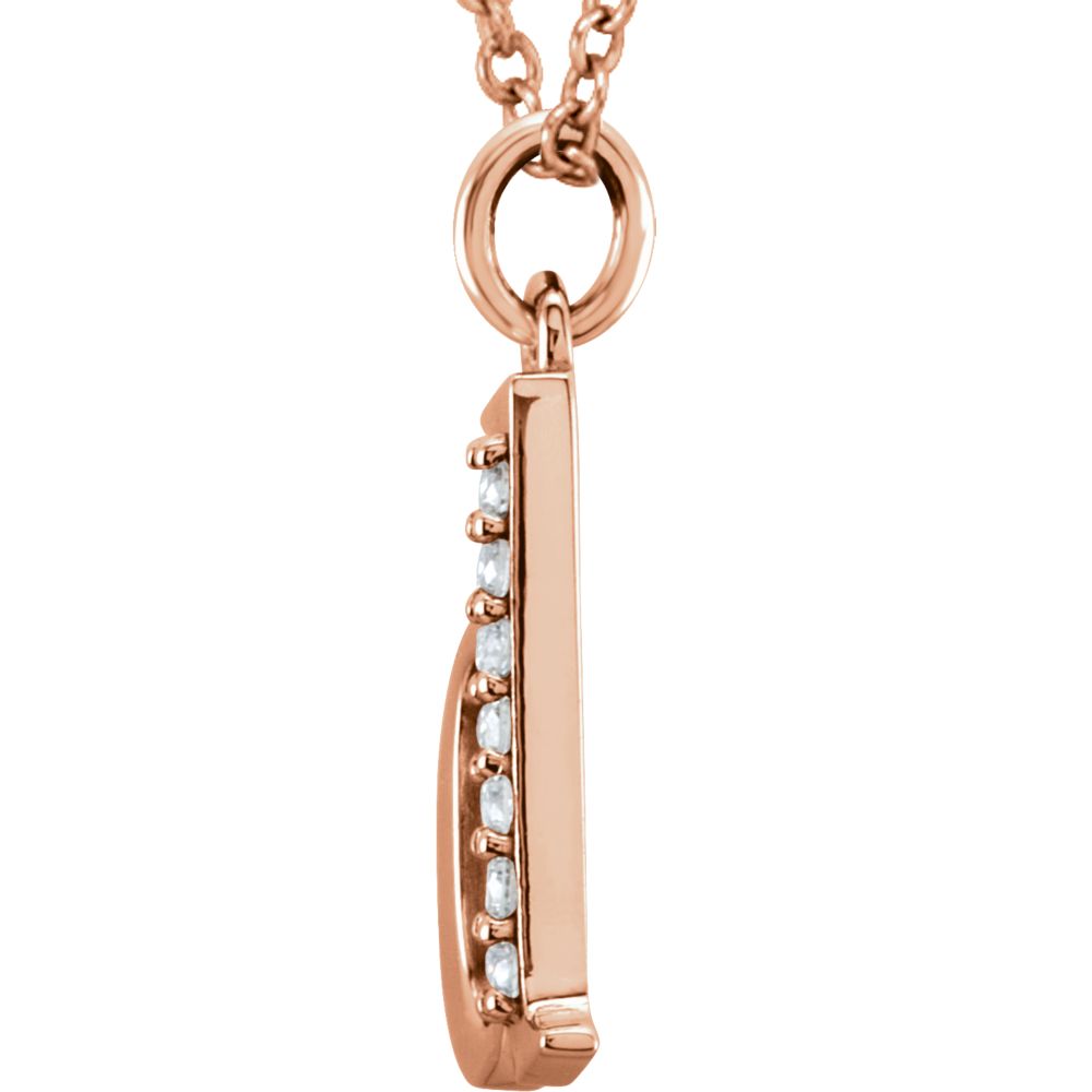 Alternate view of the The Abbey 14k Rose Gold Diamond Lower Case Initial &#39;d&#39; Necklace 16 In by The Black Bow Jewelry Co.