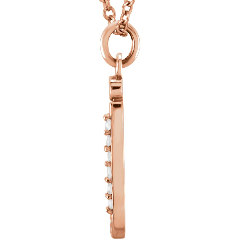 Alternate view of the The Abbey 14k Rose Gold Diamond Lower Case Initial &#39;j&#39; Necklace 16 In by The Black Bow Jewelry Co.