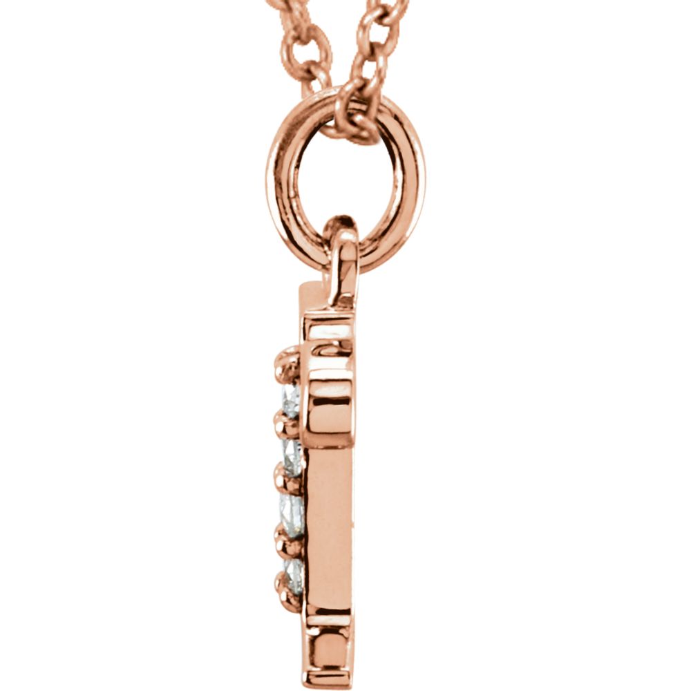 Alternate view of the The Abbey 14k Rose Gold Diamond Lower Case Initial &#39;r&#39; Necklace 16 In by The Black Bow Jewelry Co.