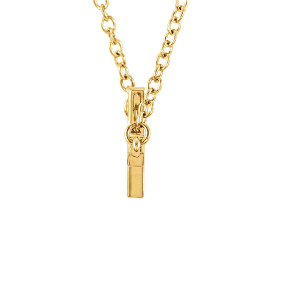 Alternate view of the 17mm Polished Sideways Cross Adjustable 14k Yellow Gold Necklace by The Black Bow Jewelry Co.