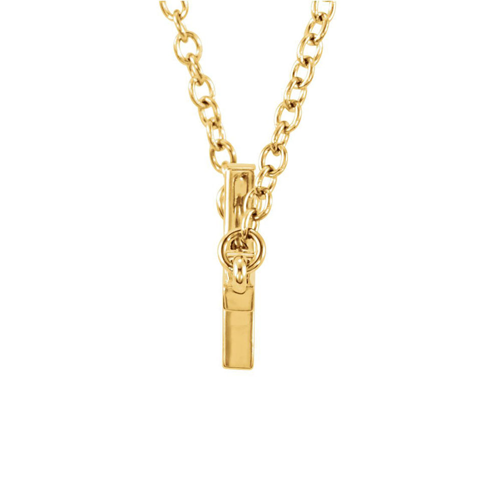 Alternate view of the 28mm Polished Sideways Cross Adjustable 14k Yellow Gold Necklace by The Black Bow Jewelry Co.