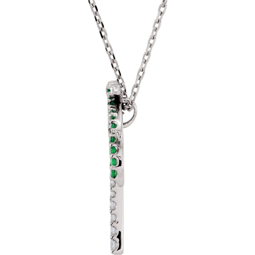 Alternate view of the Tsavorite Garnet &amp; Diamond Palm Tree 14k White Gold Necklace, 16 Inch by The Black Bow Jewelry Co.