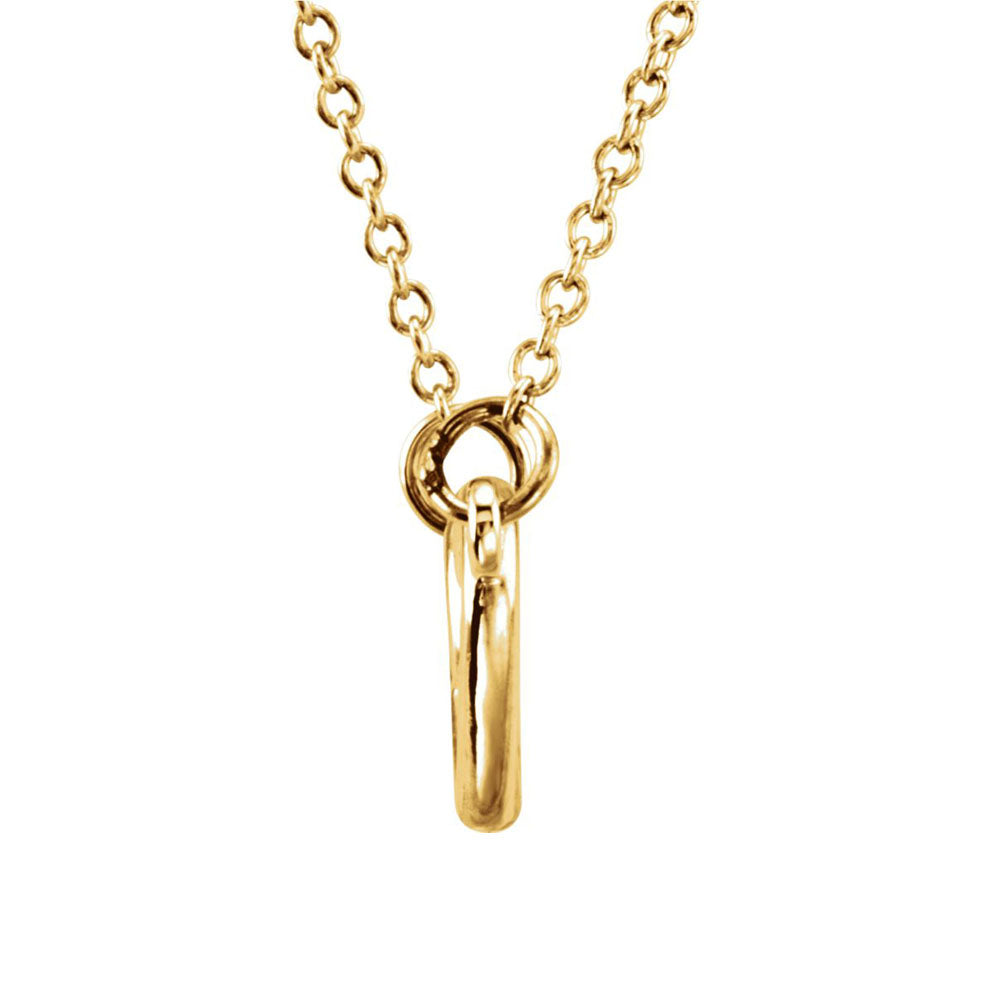 Alternate view of the Tiny Double Heart Necklace in 14k Yellow Gold, 18 Inch by The Black Bow Jewelry Co.