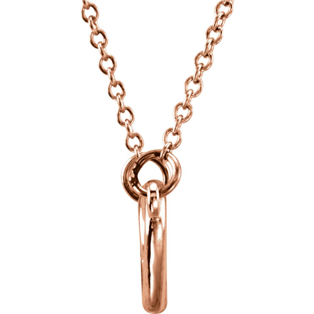 Alternate view of the Tiny Double Heart Necklace in 14k Rose Gold, 18 Inch by The Black Bow Jewelry Co.