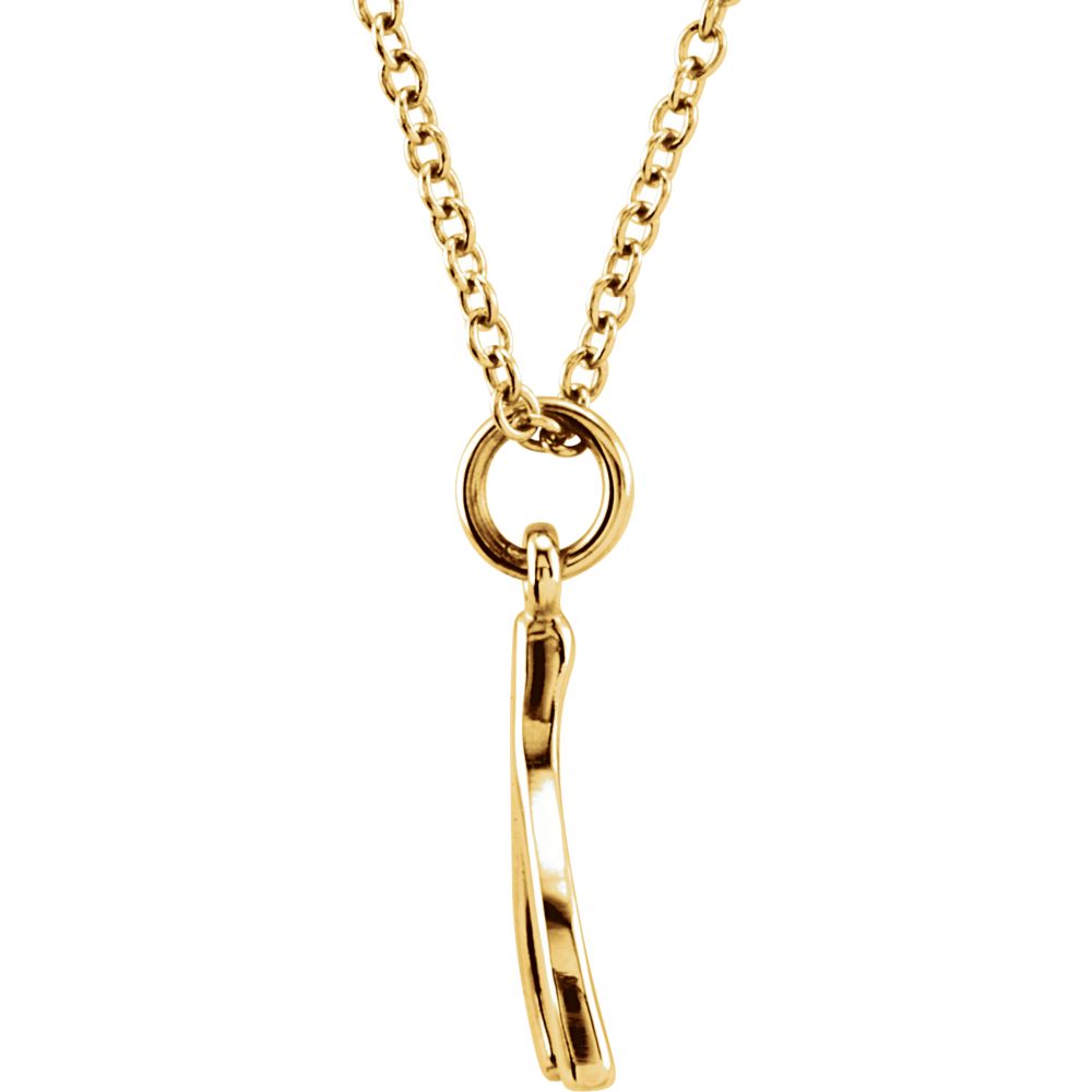 Alternate view of the Tiny Wishbone Necklace in 14k Yellow Gold, 18 Inch by The Black Bow Jewelry Co.