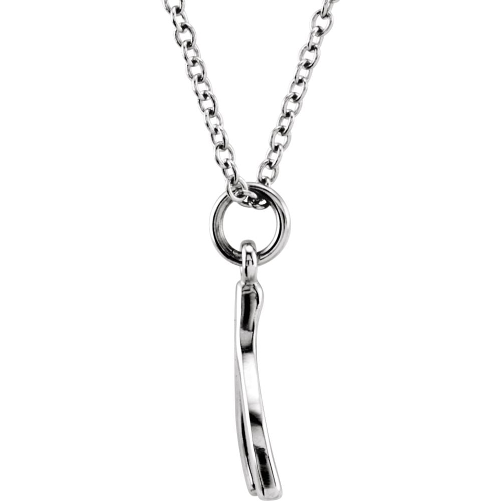 Alternate view of the Tiny Wishbone Necklace in 14k White Gold, 18 Inch by The Black Bow Jewelry Co.
