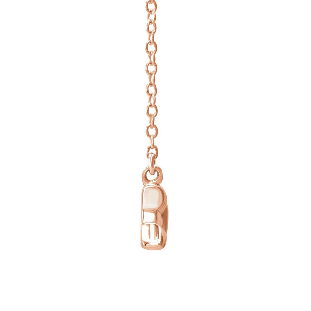 Alternate view of the Dainty Horizontal Arrow Necklace in 14k Rose Gold, 18 Inch by The Black Bow Jewelry Co.