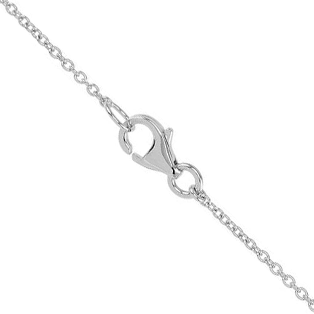 Alternate view of the 1/3 Cttw White Diamond Double Circle 14k White Gold Necklace, 18 Inch by The Black Bow Jewelry Co.