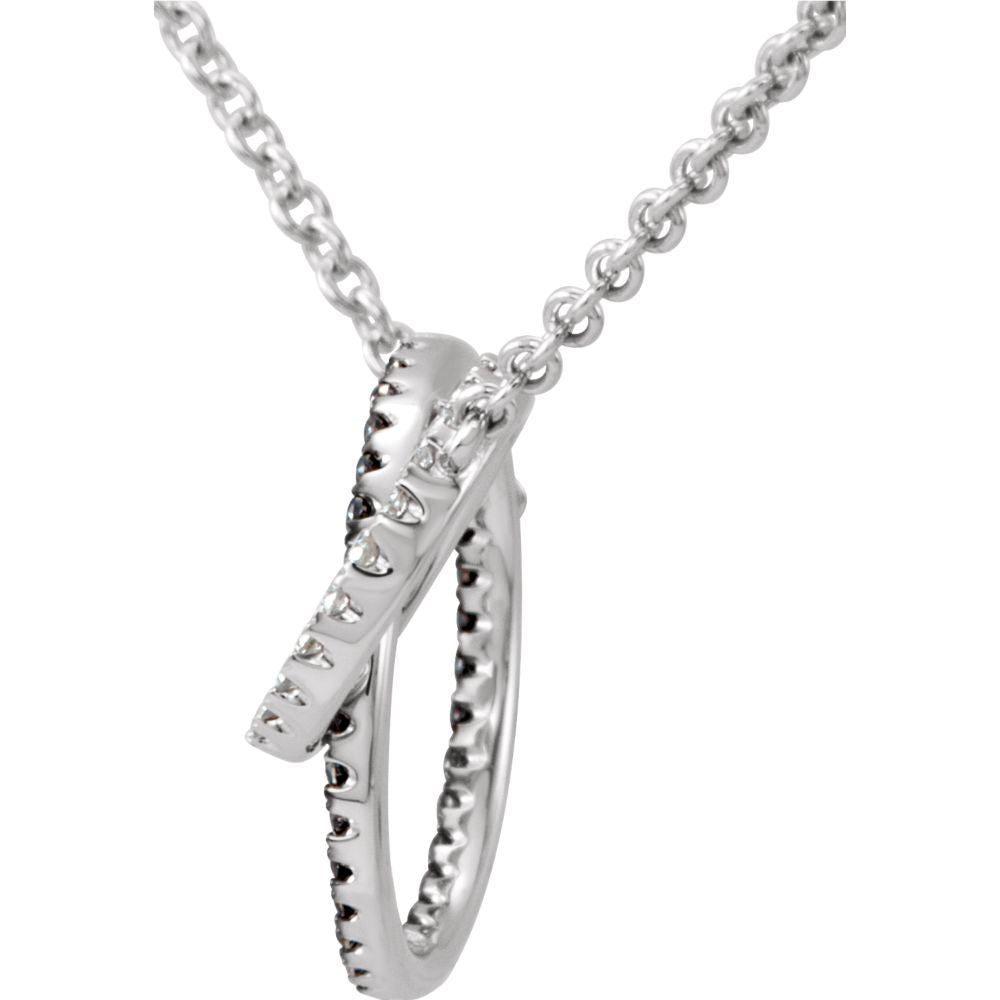 Alternate view of the 1/3 Cttw Black &amp; White Diamond Circle 14k White Gold Necklace, 18 Inch by The Black Bow Jewelry Co.