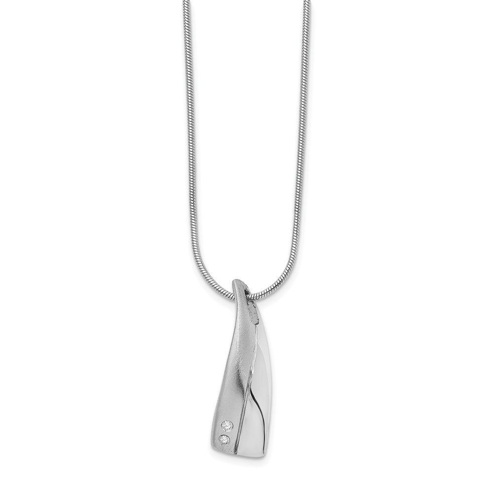 Vertical Diamond Accent Silver Adjustable Necklace, 18 Inch, Item N10537 by The Black Bow Jewelry Co.