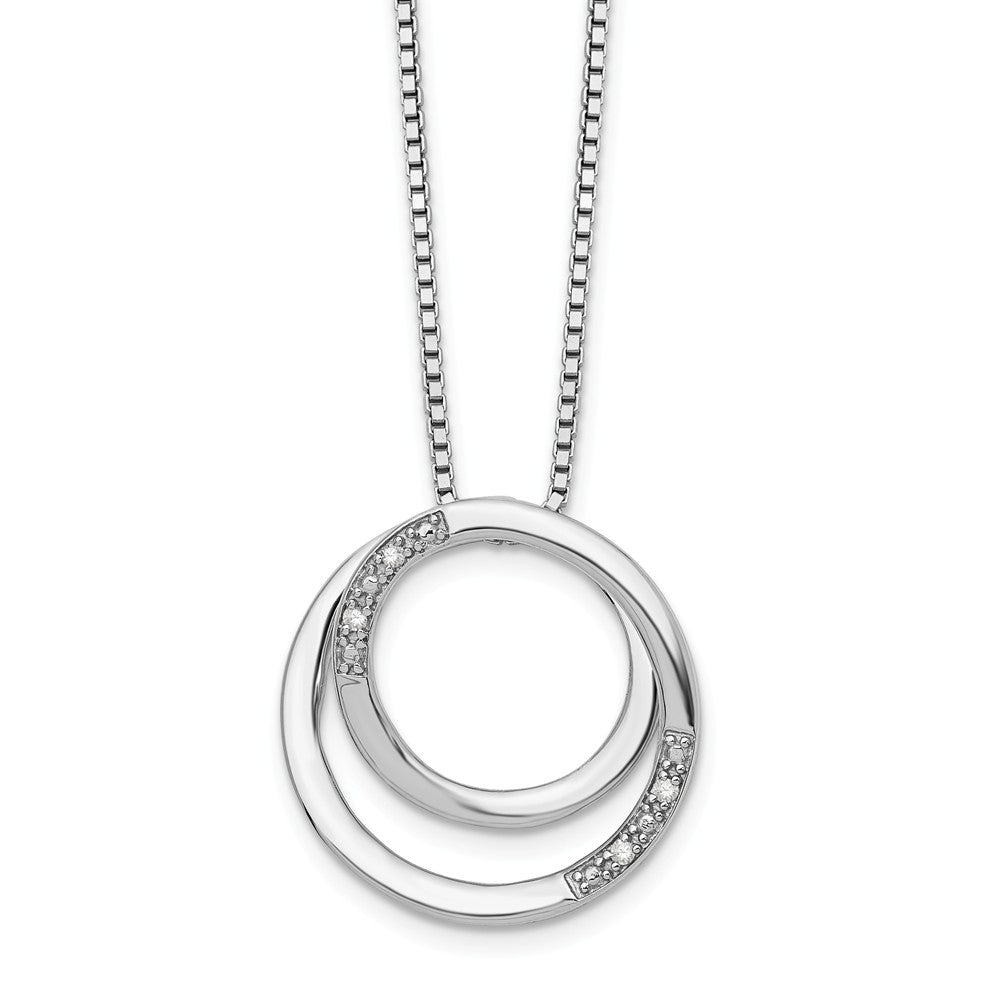9ct Gold Diamond Double Circle Pendant | Angus & Coote