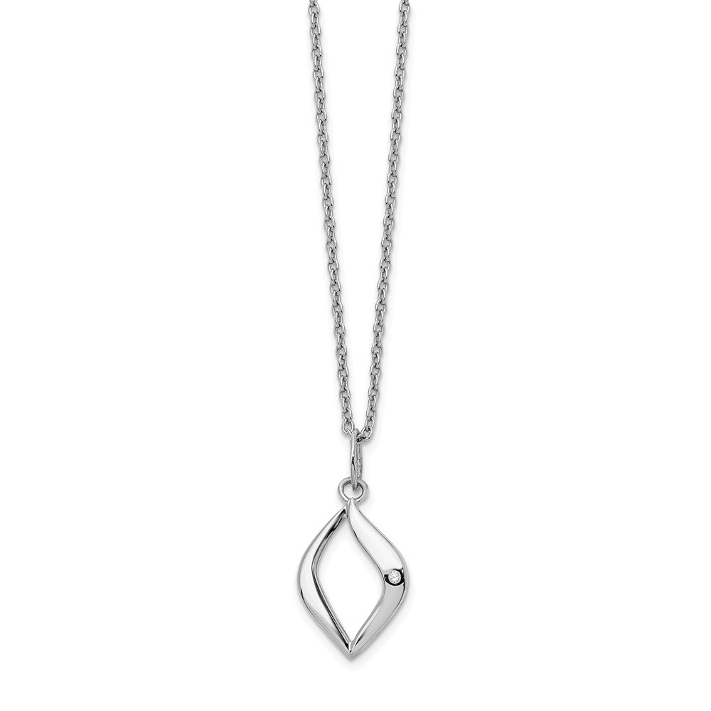 Marquise Diamond Necklace in Rhodium Plated Silver, 18-20 Inch, Item N10596 by The Black Bow Jewelry Co.