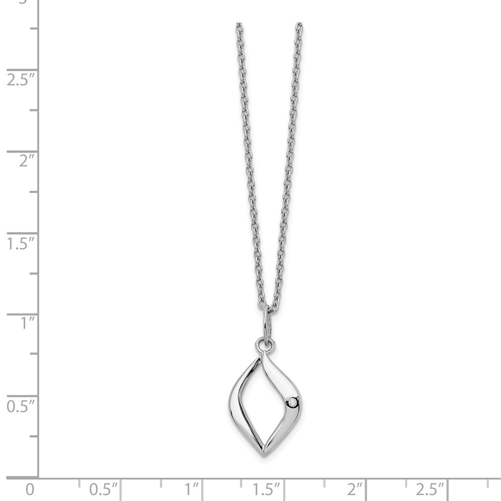 Alternate view of the Marquise Diamond Necklace in Rhodium Plated Silver, 18-20 Inch by The Black Bow Jewelry Co.