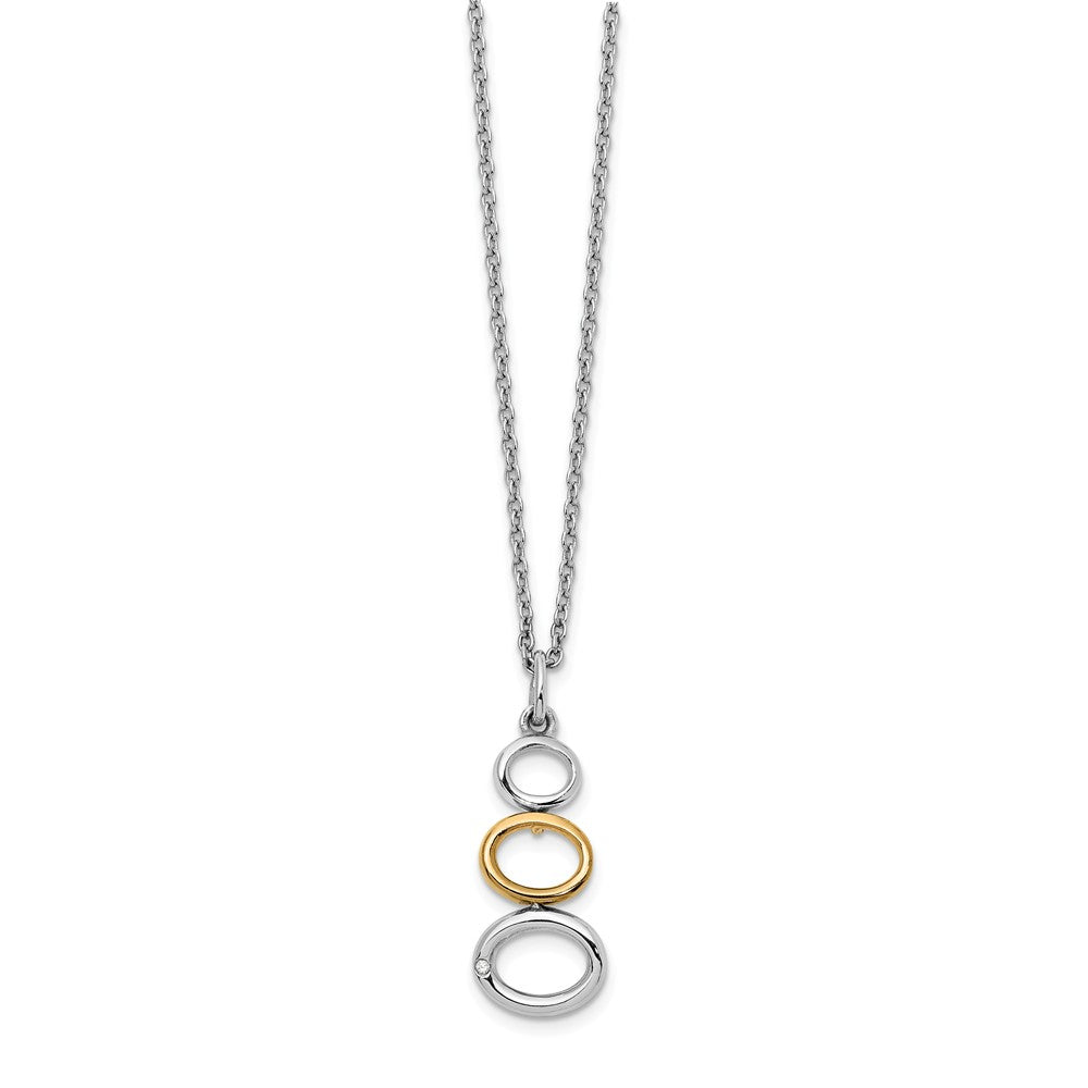Descending Circle Diamond Necklace in Rhodium Gold tone Plated Silver, Item N10614 by The Black Bow Jewelry Co.