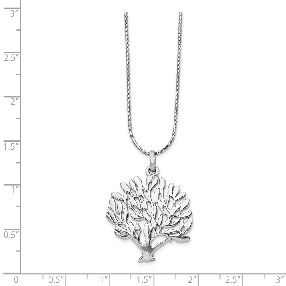 Alternate view of the Diamond Tree Necklace in Rhodium Plated Silver, 18-20 Inch by The Black Bow Jewelry Co.