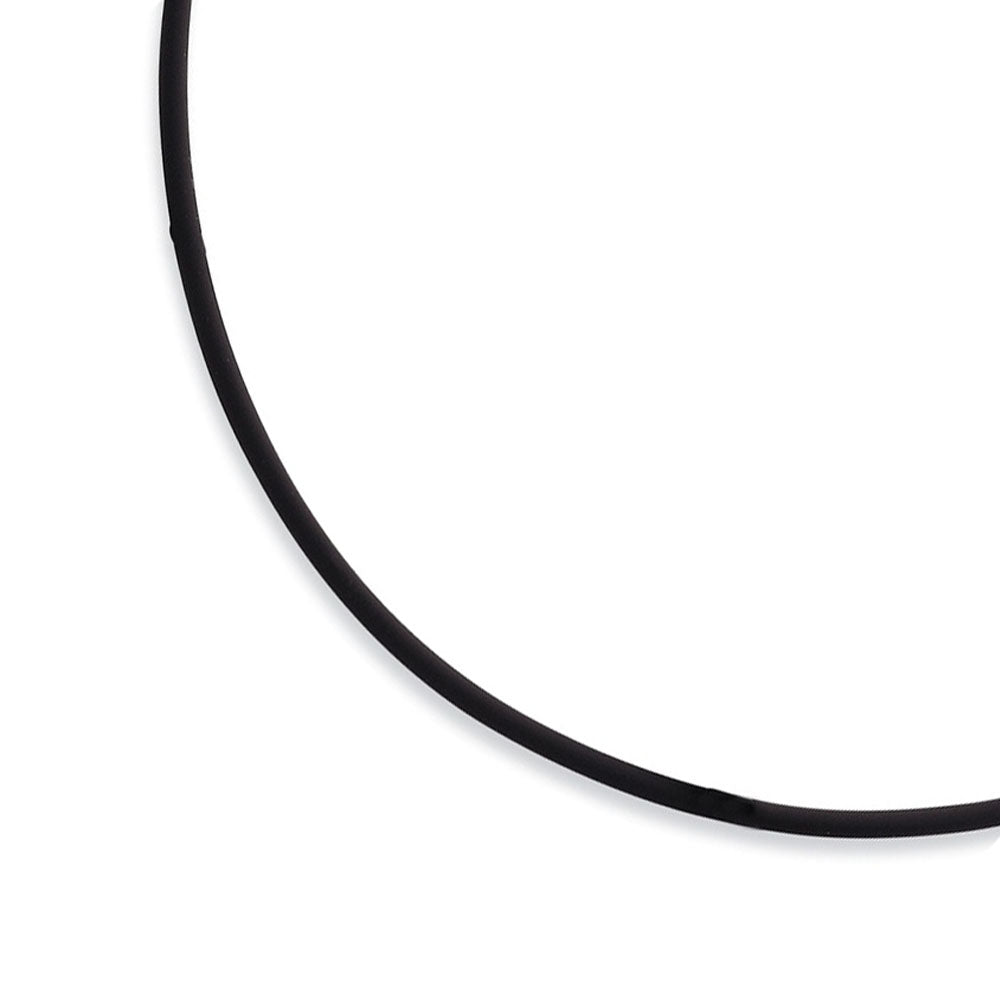 2mm Black Rubber Cord Chain, Sterling Silver Lobster Clasp Necklace, Item N10633-C by The Black Bow Jewelry Co.