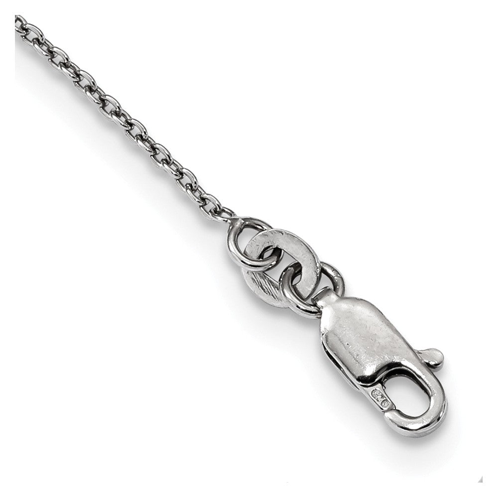 Alternate view of the 1/3 Ctw Blue &amp; White Diamond Swirl Bar Necklace in Sterling Silver by The Black Bow Jewelry Co.