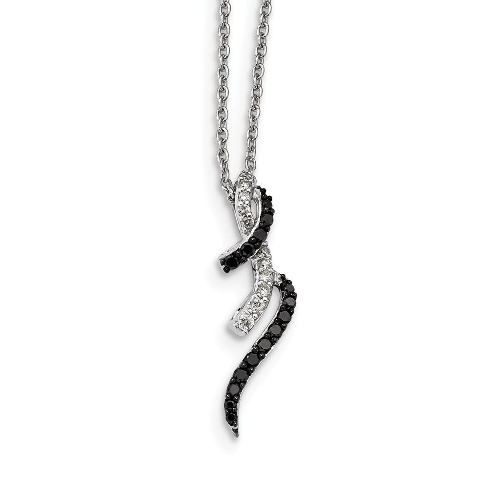 1/3 Cttw Black & White Diamond Spiral Necklace in Sterling Silver, Item N10862 by The Black Bow Jewelry Co.