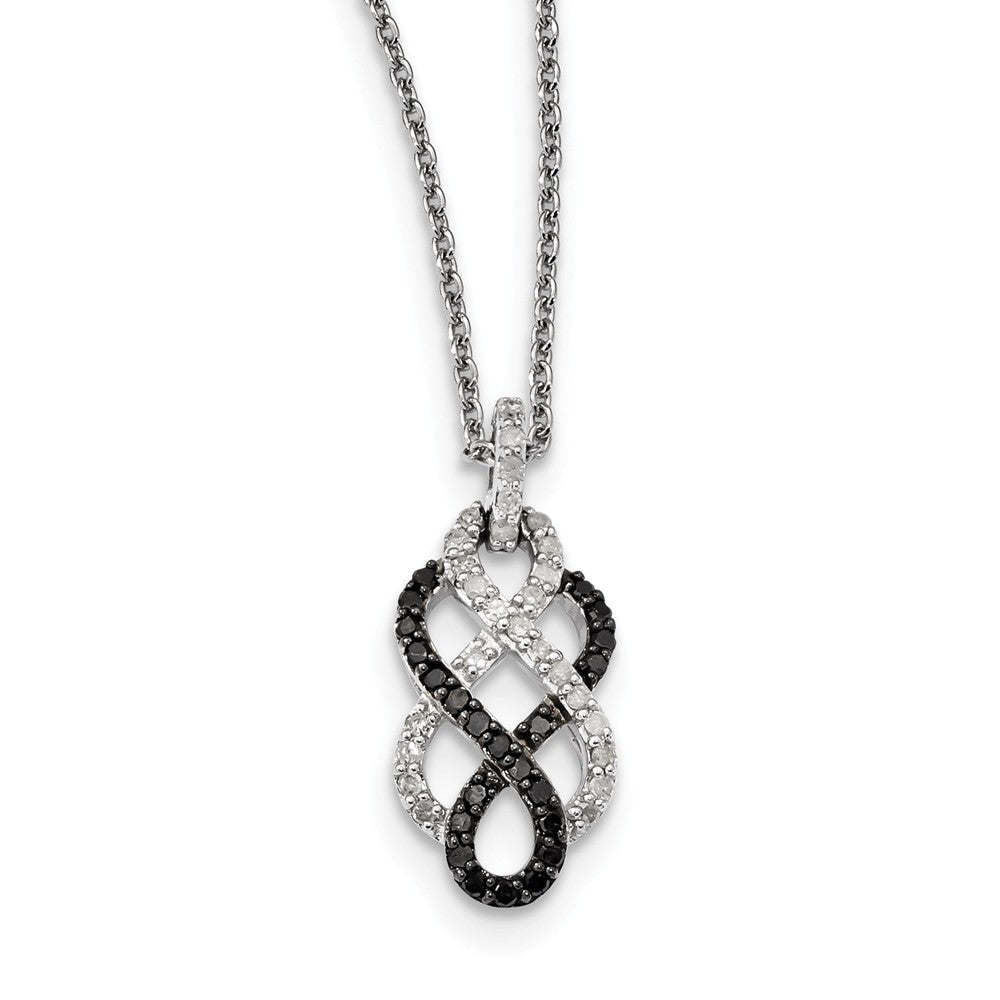 1/2 Cttw Black & White Diamond Infinity Necklace in Sterling Silver, Item N10863 by The Black Bow Jewelry Co.
