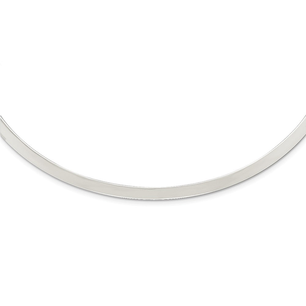 4mm Sterling Silver Polished Slip On Neck Collar, 14 Inch, Item N10907 by The Black Bow Jewelry Co.