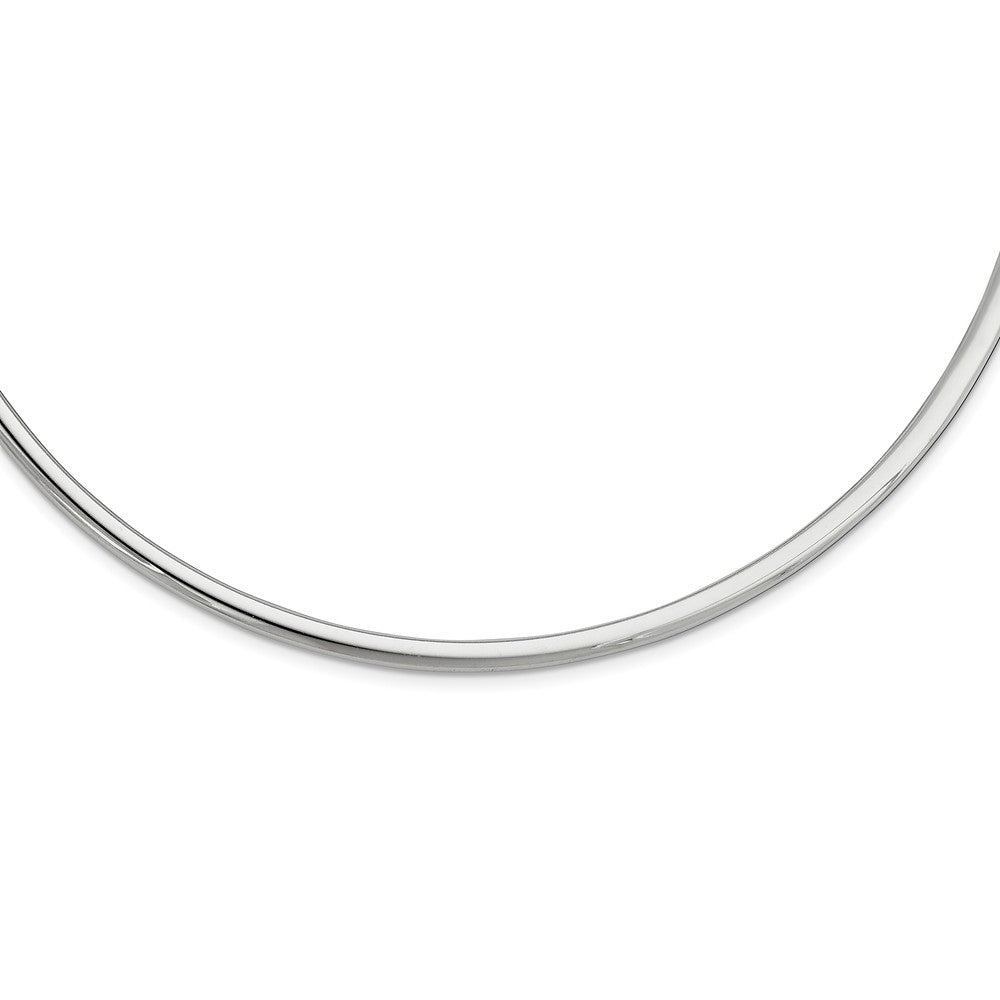 4mm Polished Sterling Silver Neck Collar Necklace, 18 Inch, Item N10913 by The Black Bow Jewelry Co.