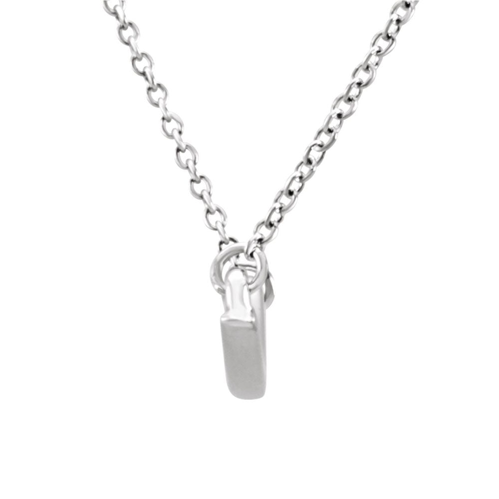 Alternate view of the Freeform Bar Necklace in 14k White Gold, 17.5 Inch by The Black Bow Jewelry Co.
