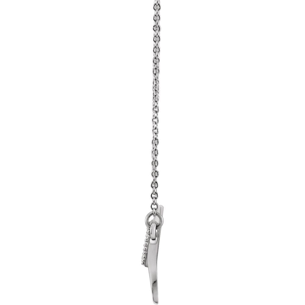 Alternate view of the 1/8 Ctw Diamond Freeform Bar Necklace in 14k White Gold, 18 Inch by The Black Bow Jewelry Co.