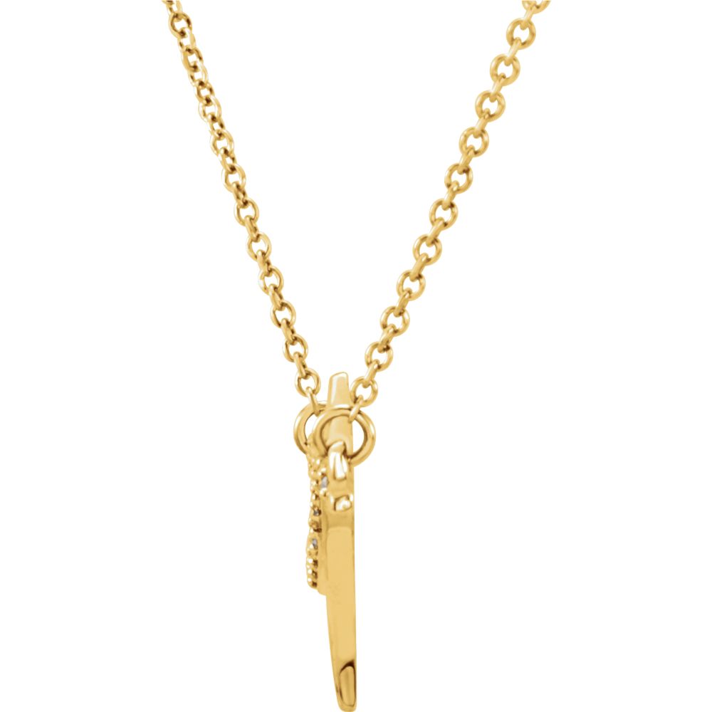 Alternate view of the 1/8 Ctw Diamond Freeform Bar Necklace in 14k Yellow Gold, 18 Inch by The Black Bow Jewelry Co.