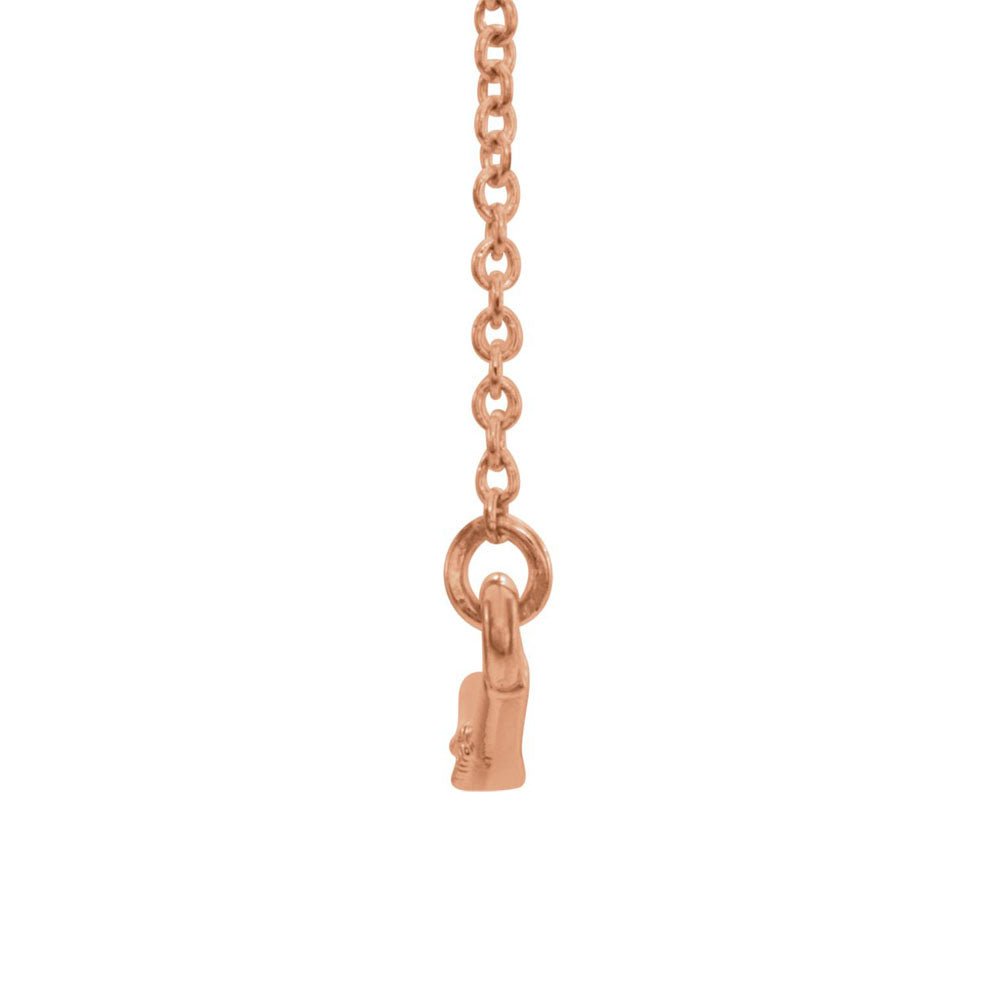 Alternate view of the 1/8 Ctw Diamond Curved Bar Necklace in 14k Rose Gold, 16 Inch by The Black Bow Jewelry Co.