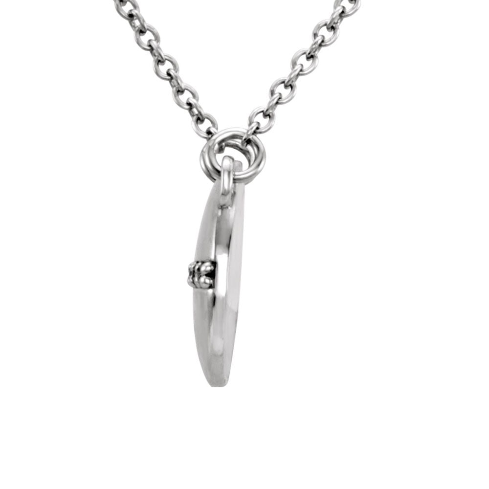 Alternate view of the .025 Ctw Diamond 10mm Circle Necklace in 14k White Gold, 16 Inch by The Black Bow Jewelry Co.