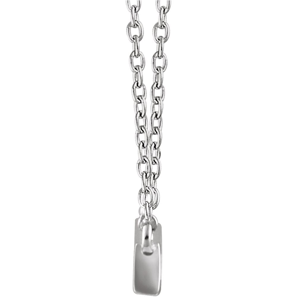 Alternate view of the 1/2 Ctw Diamond Baguette 28mm Bar 14k White Gold Necklace, 16-18 Inch by The Black Bow Jewelry Co.