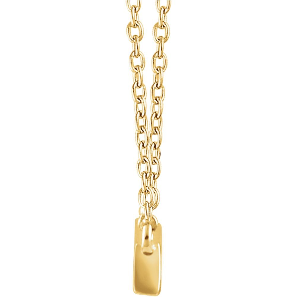 Alternate view of the 1/2 Ctw Diamond Baguette 28mm Bar 14k Yellow Gold Necklace, 16-18 Inch by The Black Bow Jewelry Co.