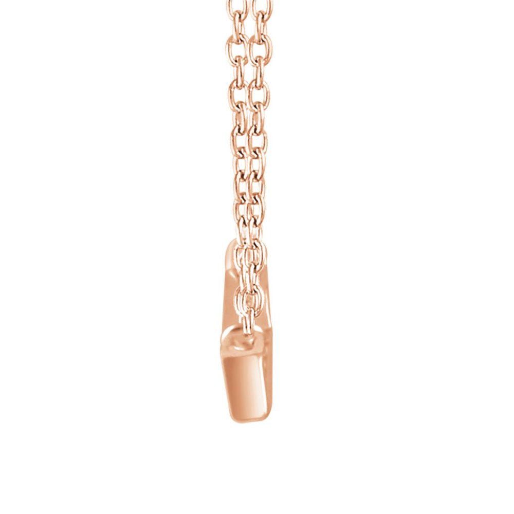 Alternate view of the 1/2 Ctw Diamond Baguette 28mm Bar 14k Rose Gold Necklace, 16-18 Inch by The Black Bow Jewelry Co.