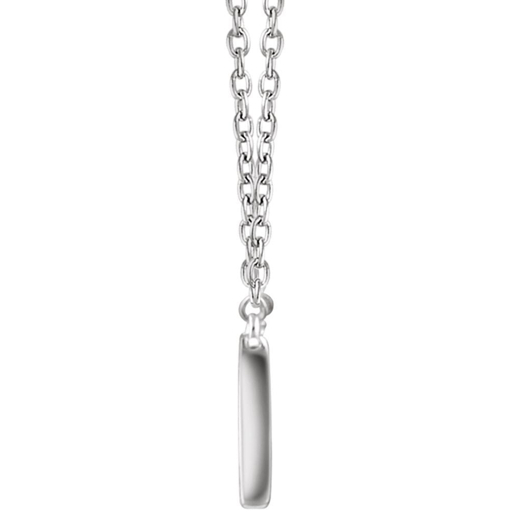 Alternate view of the 3/8 Ctw Diamond 30mm Rectangle Necklace in 14k White Gold, 16-18 Inch by The Black Bow Jewelry Co.