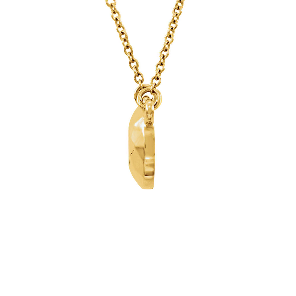Alternate view of the Faceted 9mm Circle Necklace in 14k Yellow Gold, 16.5 Inch by The Black Bow Jewelry Co.