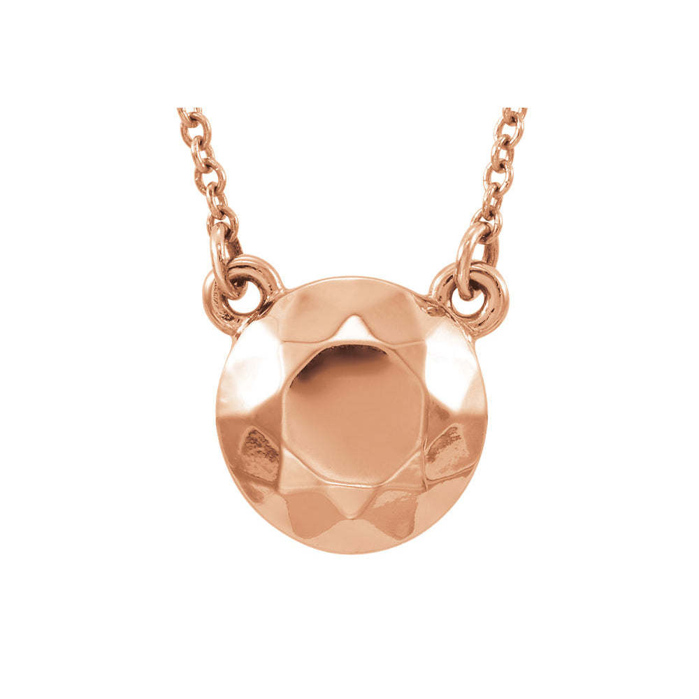Faceted 9mm Circle Necklace in 14k Rose Gold, 16.5 Inch, Item N11008 by The Black Bow Jewelry Co.
