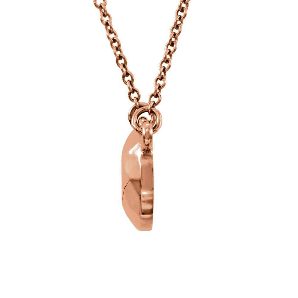 Alternate view of the Faceted 9mm Circle Necklace in 14k Rose Gold, 16.5 Inch by The Black Bow Jewelry Co.