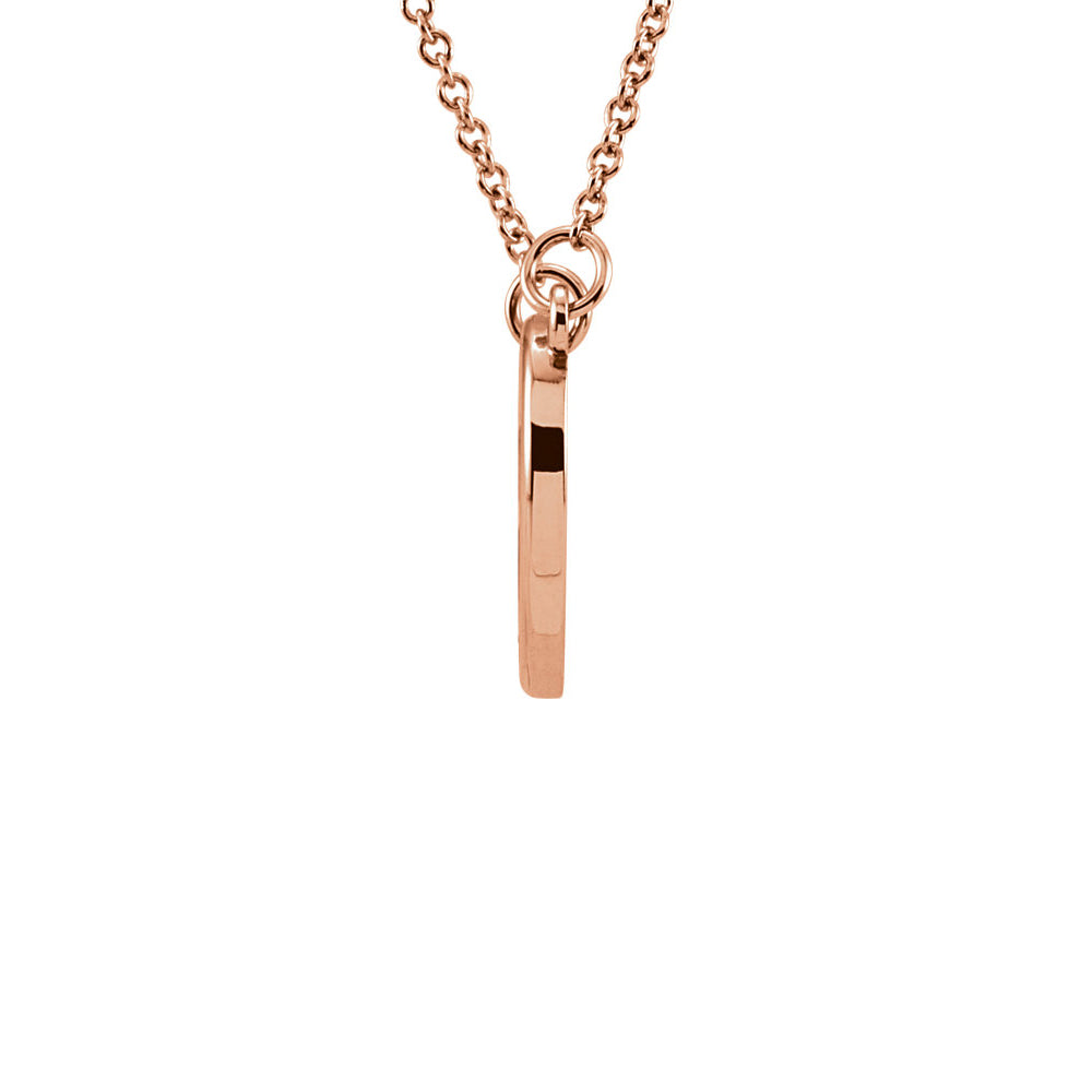 Alternate view of the Polished 16mm Heart Necklace in 14k Rose Gold, 16 Inch by The Black Bow Jewelry Co.