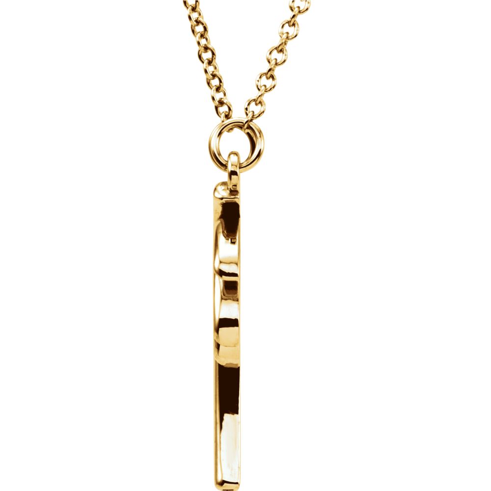 Alternate view of the Polished Palm Tree Necklace in 14k Yellow Gold, 16 Inch by The Black Bow Jewelry Co.