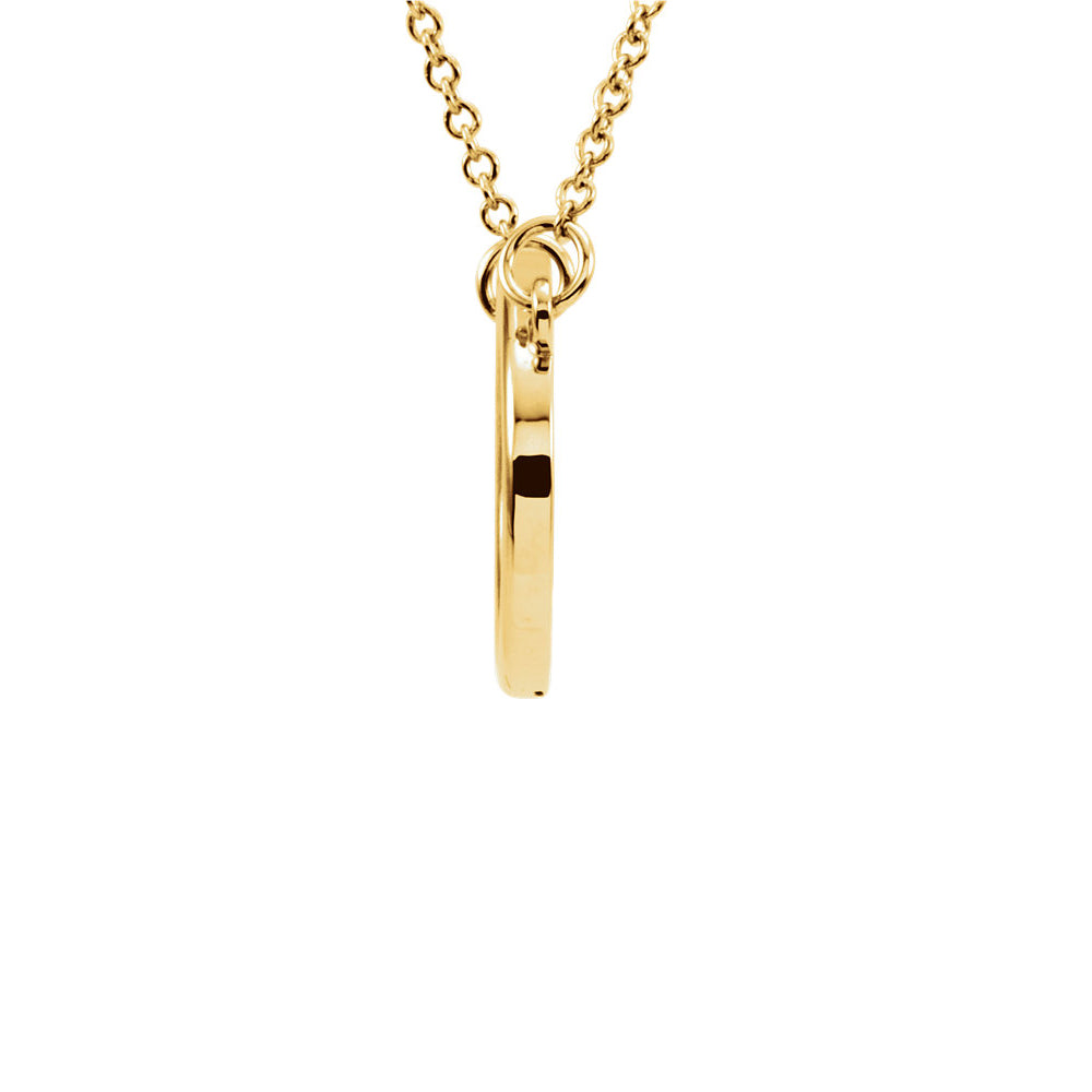Alternate view of the Polished 19mm Horizontal Oval Necklace in 14k Yellow Gold, 16 Inch by The Black Bow Jewelry Co.