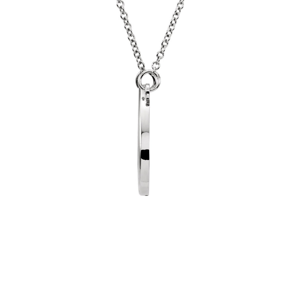 Alternate view of the Polished 15mm Open Teardrop Necklace in 14k White Gold, 16 Inch by The Black Bow Jewelry Co.
