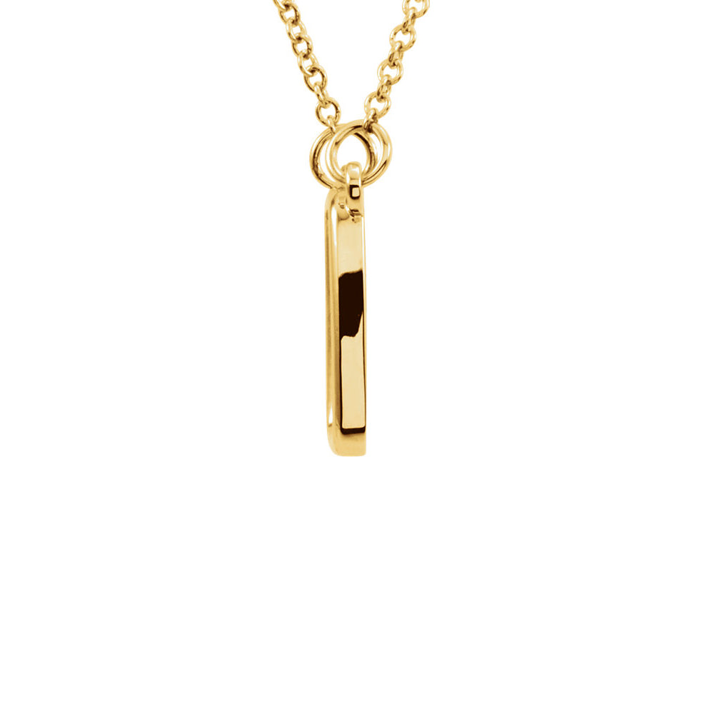 Alternate view of the Polished 13mm Cushion Square Necklace in 14k Yellow Gold, 16 Inch by The Black Bow Jewelry Co.