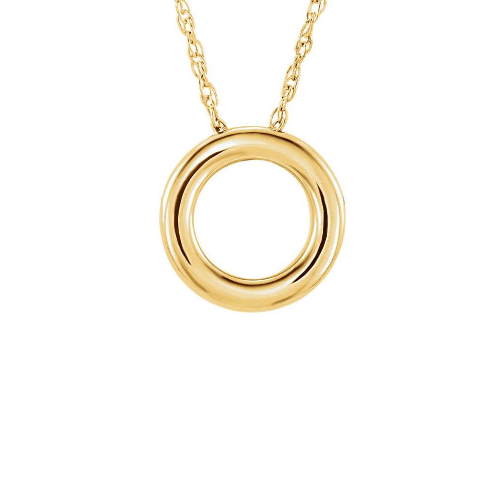 Polished 13mm Circle Necklace in 14k Yellow Gold, 18 Inch, Item N11037 by The Black Bow Jewelry Co.