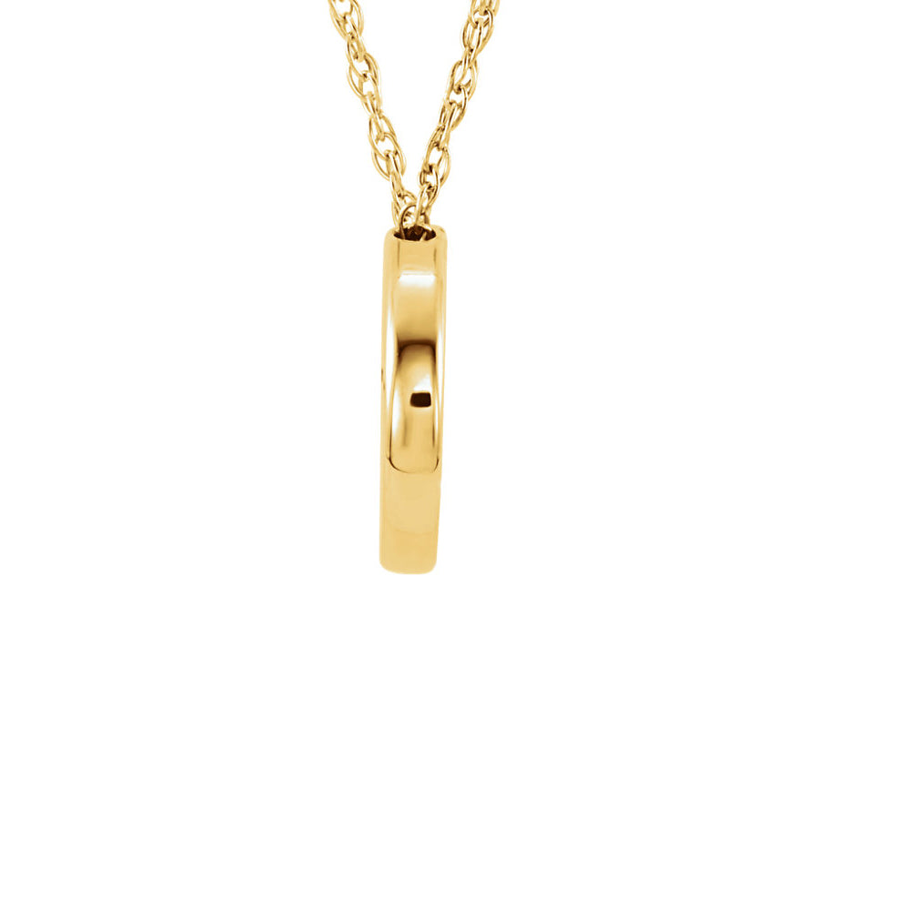 Alternate view of the Polished 13mm Circle Necklace in 14k Yellow Gold, 18 Inch by The Black Bow Jewelry Co.
