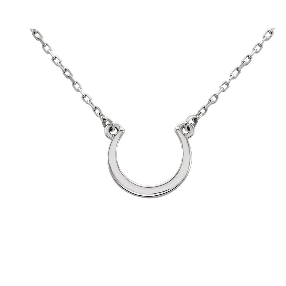 Small Polished Crescent Necklace in Sterling Silver, 18 Inch, Item N11040 by The Black Bow Jewelry Co.