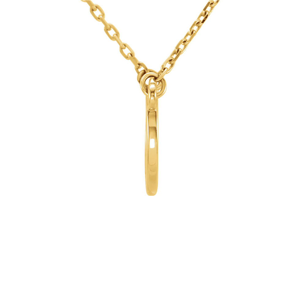 Alternate view of the Small Polished Crescent Necklace in 14k Yellow Gold, 18 Inch by The Black Bow Jewelry Co.