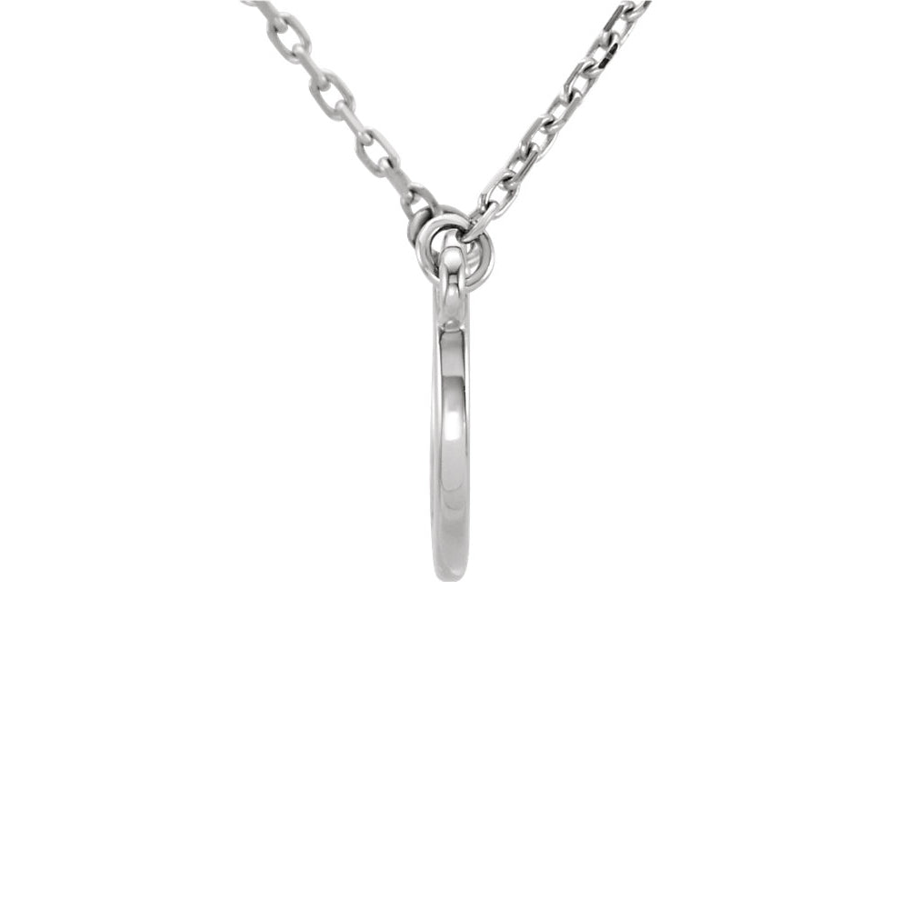 Alternate view of the Small Polished Crescent Necklace in 14k White Gold, 18 Inch by The Black Bow Jewelry Co.